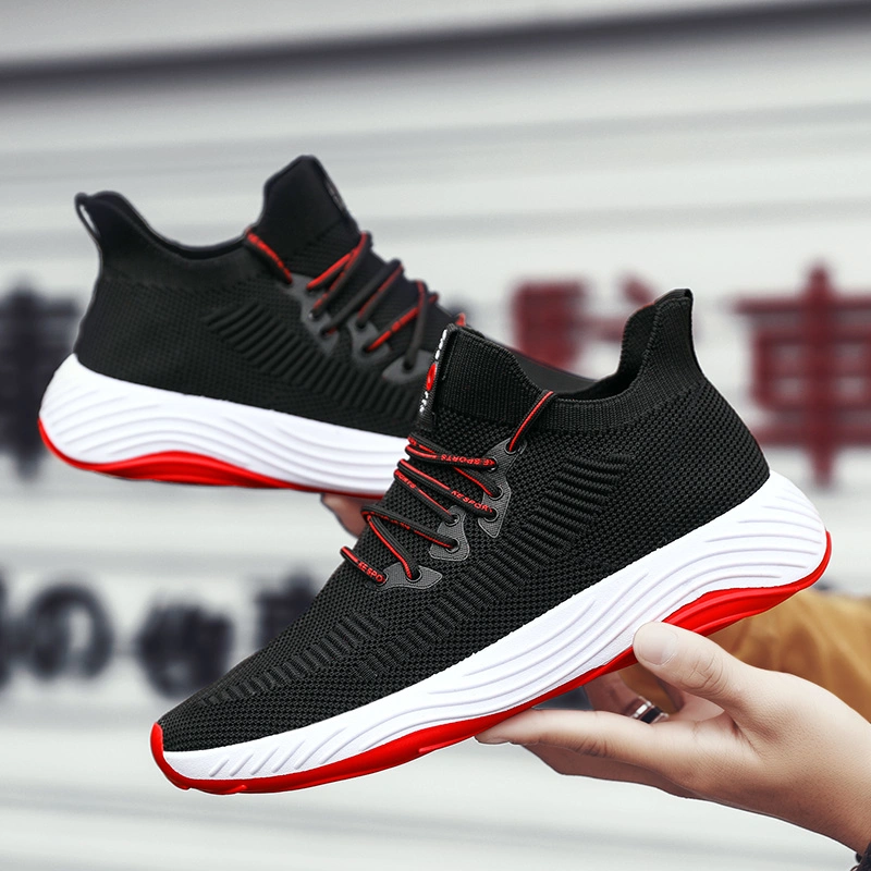 Fly-Knitted Fabric Upper Fashion Sneakers Men Casual Sport Jogging Shoe