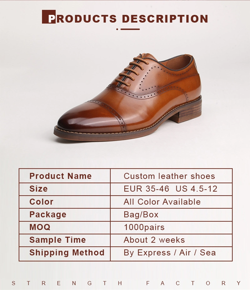 Adti Original Design Casual Genuine Leather Oxford Dress Shoes for Men