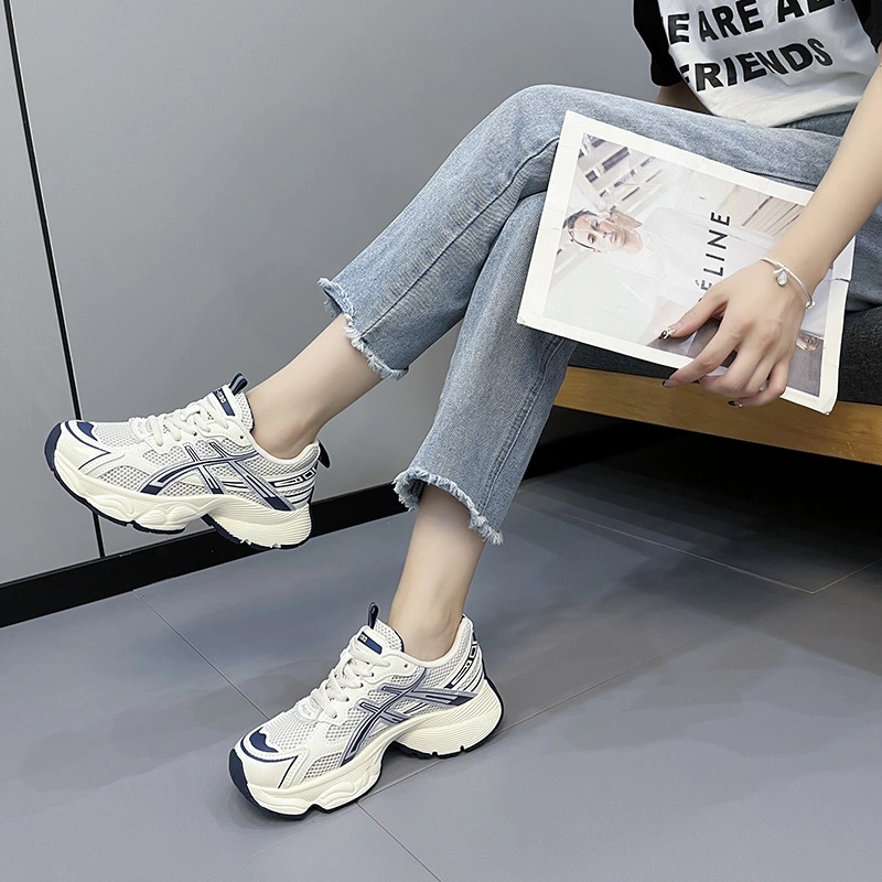 China Thick Soled Daddy Shoes Women 2024 Spring Fashion Platform Casual Sports Shoes