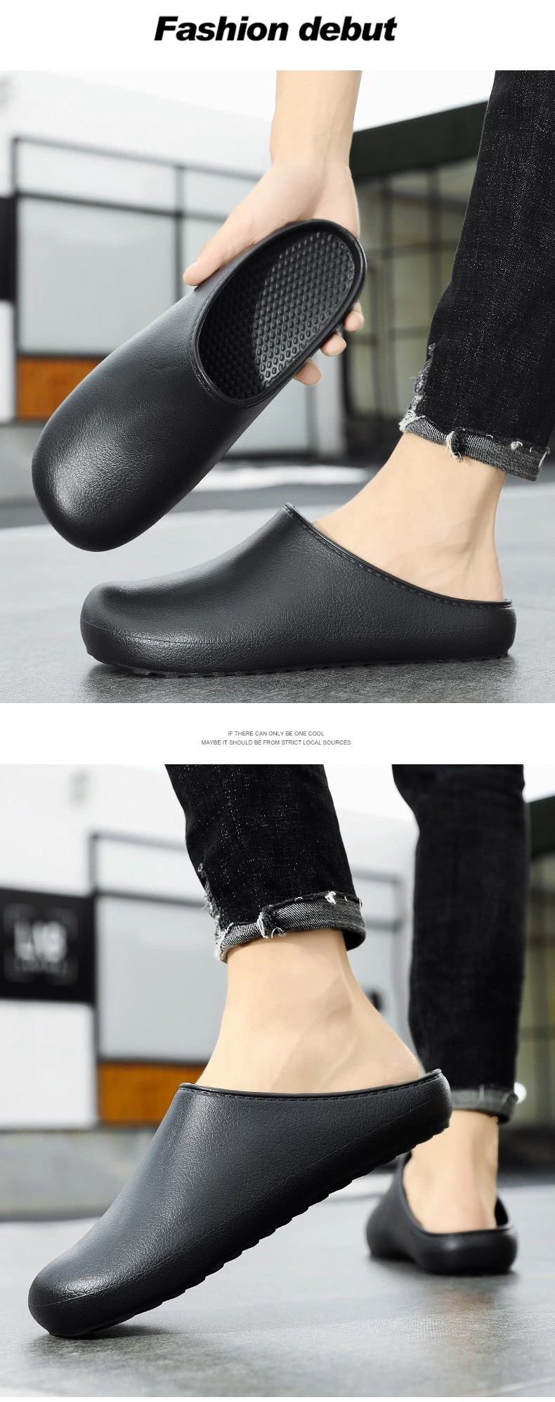 Latest Men Mule Clog Slippers No Holes with High Quality