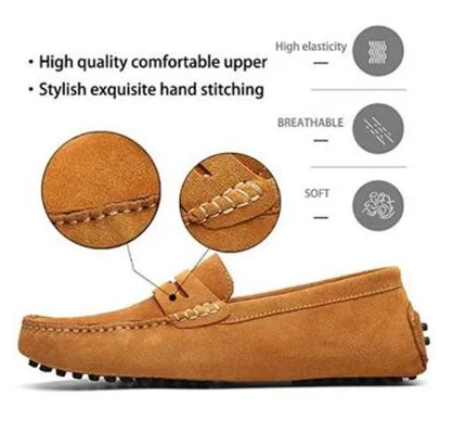 Wholesale Soft Sole Loafer Men Moccasins Casual Cow Suede Penny Loafer Shoes