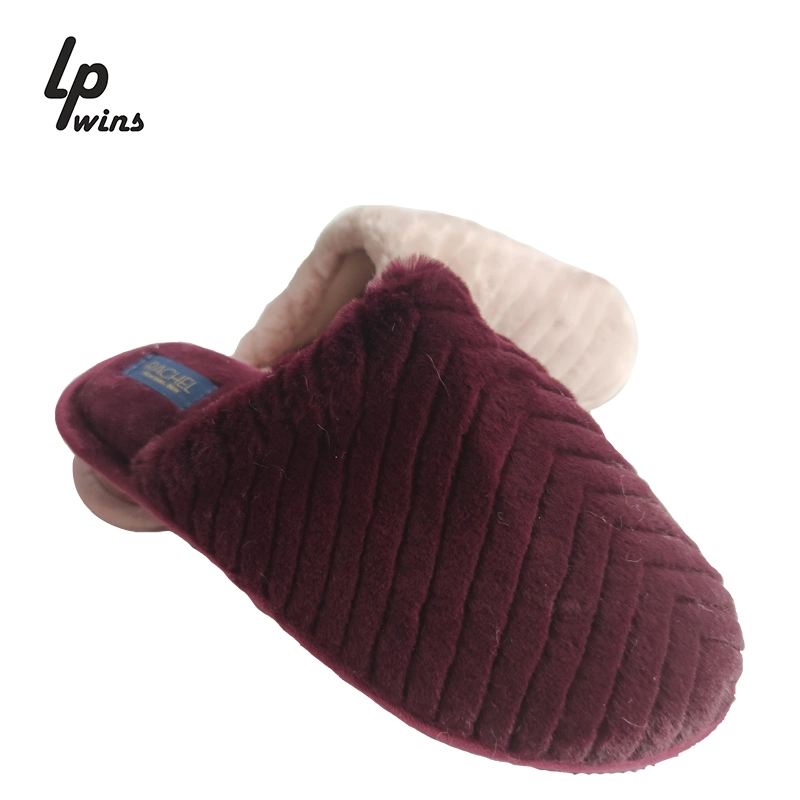 Winter Fashion Women Home Pantoufle Slippers Faux Fur Warm Woman Slip on Flats