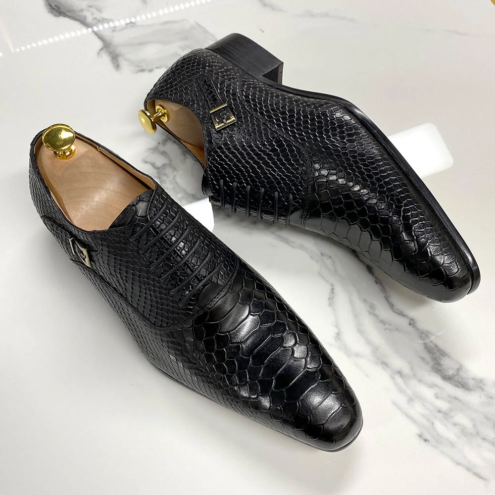 Goodyear Welt Men Dress Shoes Italian Leather High Quality Python Skin Mens Dress Leather Shoes Custom Formal Shoes for Men