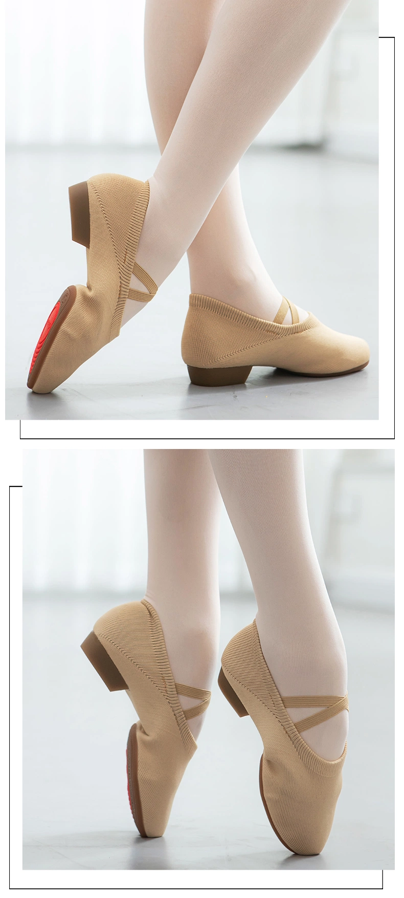 Camel Comfortable Ballet Shoes Flying Woven Outdoor Breathable Soft Sole 162