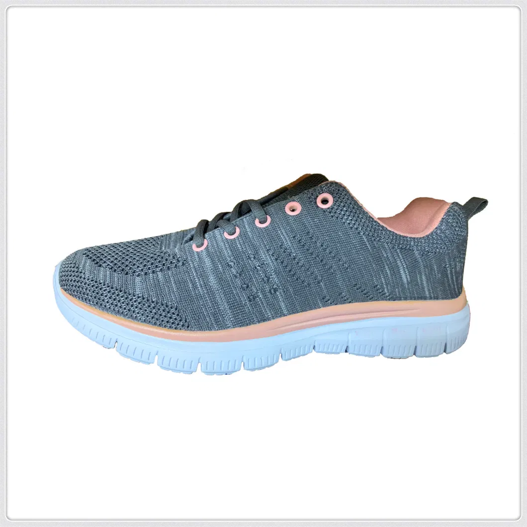 Women Men Lady&prime; S Shoes Flyknit Upper Lace EVA Outsole Cement