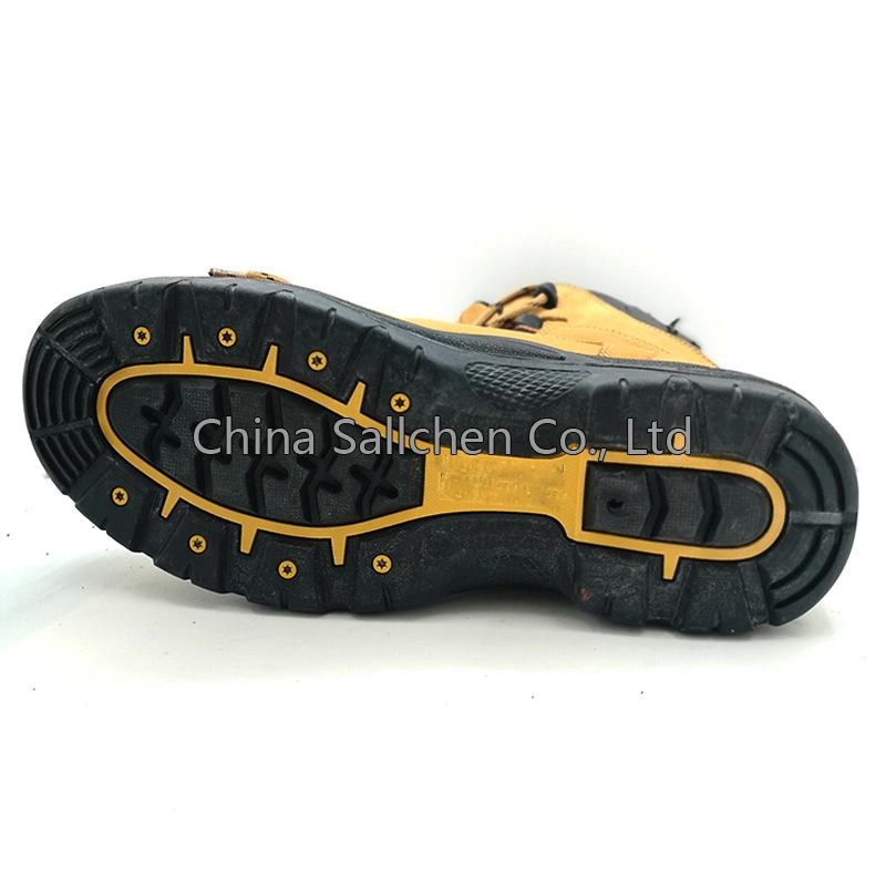 Middle Cut Men Steel Toe Suede Leather Safety Shoes