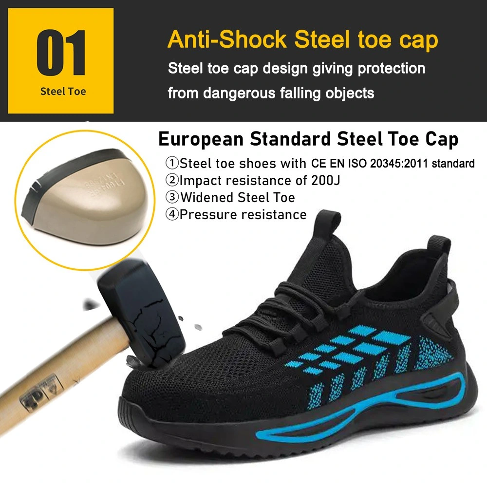 Anti-Skid Oil Resistant PU Sole Puncture-Proof Steel Toe Work Safety Shoes Sport