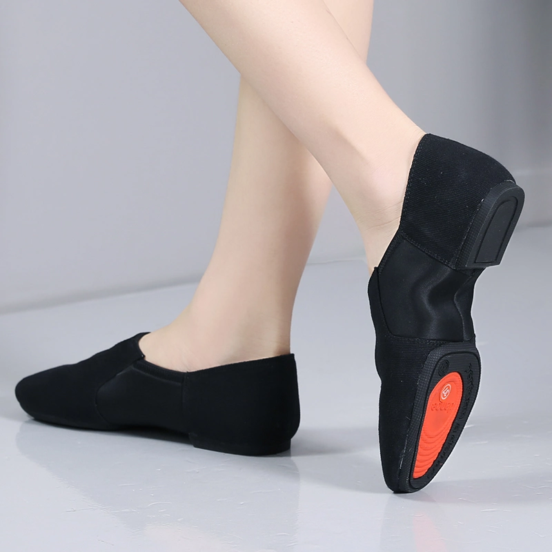 Black Professional Training Low Heels Outdoor Ballet Jazz Shoes 302