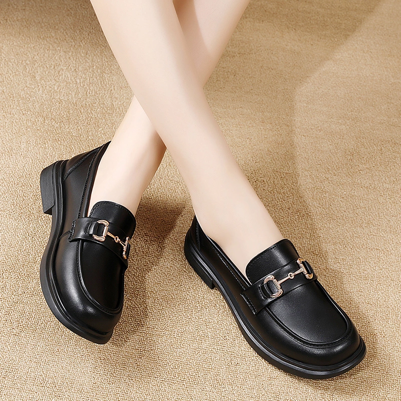 Classical European Dress Style Office Lady Shoes Female High Heeled Platform Slip on Women Loafers Leisure Casual Spring and Summer Season