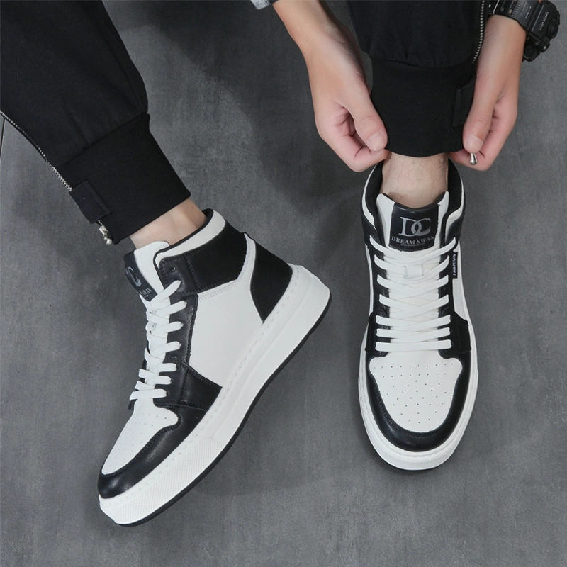 Custom Full Grain Leather Sneakers Shoes - Stylish and Comfortable Athletic Sports Shoes