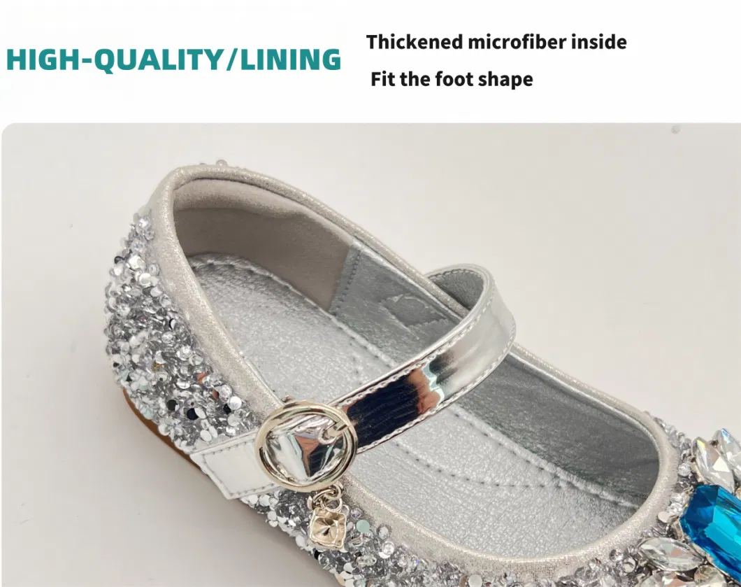 Girls Dress Shoes Toddler Princess Shoes Glitter Flower Little Girl Flats Mary Jane Low Heels for Party Wedding