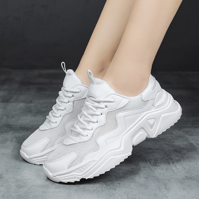 Womens Trend Breathable Sneaker Ladies Jogging Lace-up Shoes Casual Fashion Shoes Platform Jogging Sports Shoes