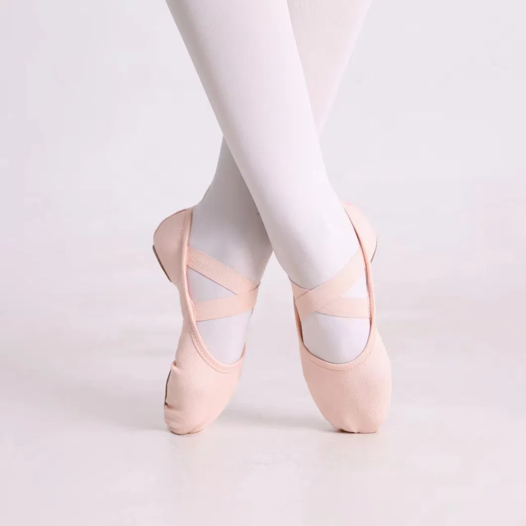 New Fashionable Hot Sales Stretch Canvas Dance Practice Training Adult Kids Ballet Shoes for Dancer