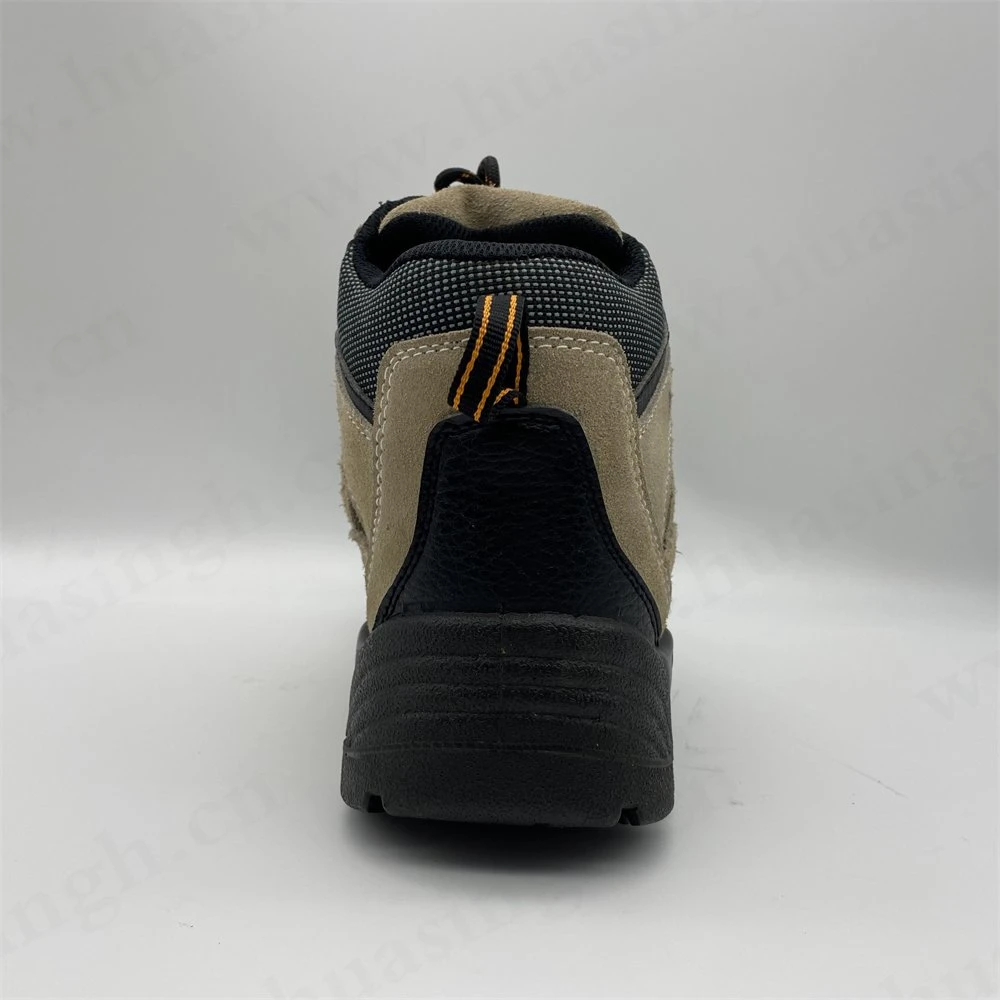 CMH, Suede Leather PU/PU Injection Sole Brown Sport Safety Shoes with Metal Clasp HSS004