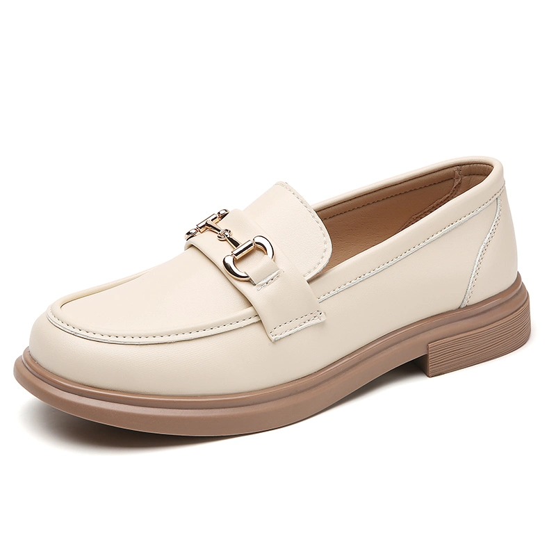 Stylish Metal Buckle Slip on Loafers for Women