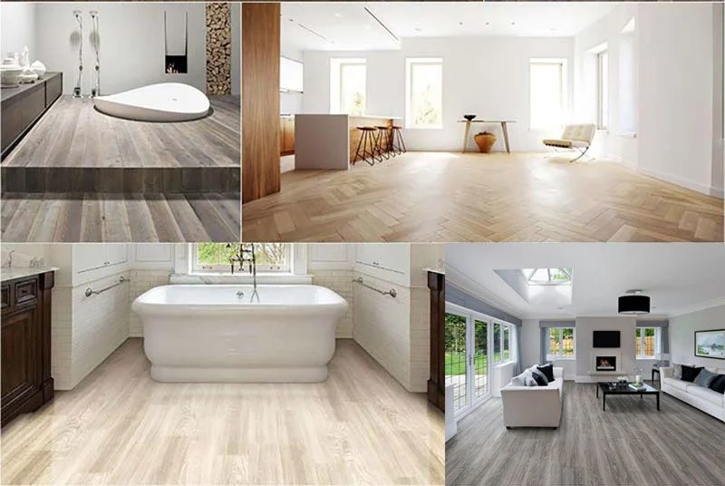 Wood Look Fireproof Waterproof Plastic Lvt PVC Vinyl Floor Spc Flooring for Home/Office