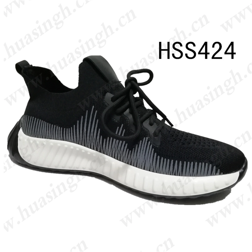 Lxg, Best Selling Low-Cut Breathable Knitted Cotton Fabric Sneaker Slip Resistant Rubber Outsole Athletic Shoe HSS424