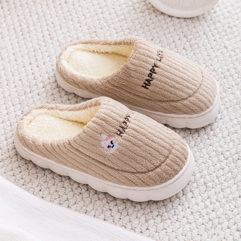 New 2023 Home Cotton Slippers Winter Non-Slip Thick Soled Shoes Warm Drag