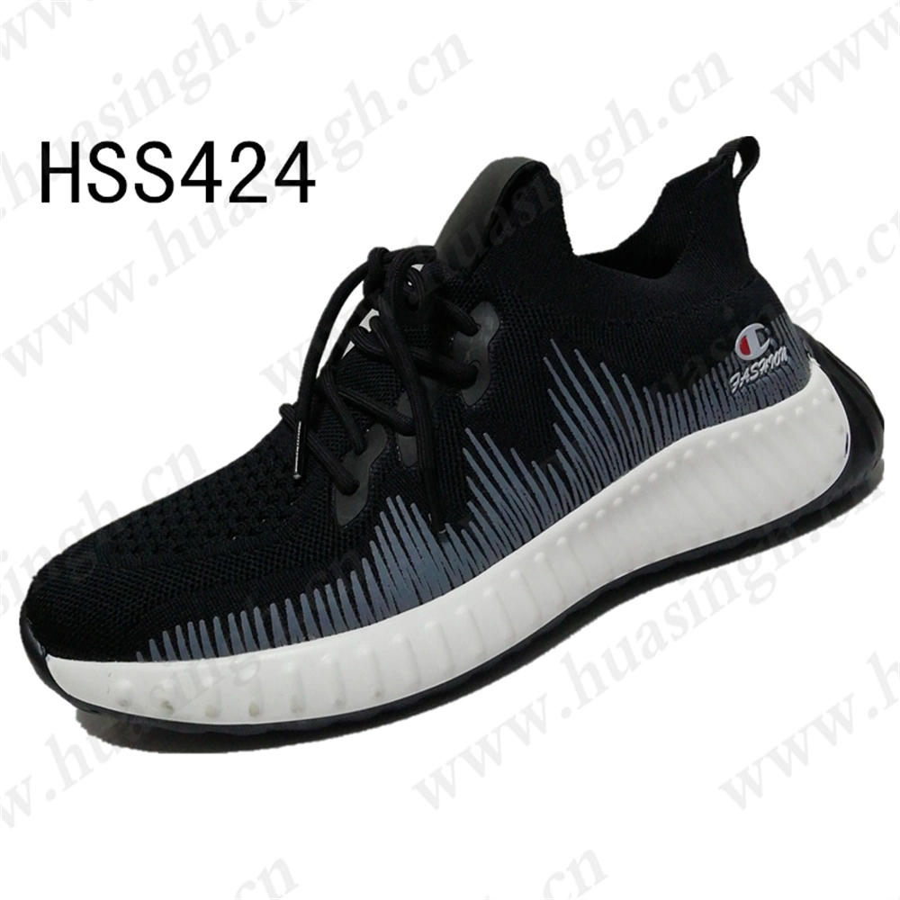 Lxg, Best Selling Low-Cut Breathable Knitted Cotton Fabric Sneaker Slip Resistant Rubber Outsole Athletic Shoe HSS424