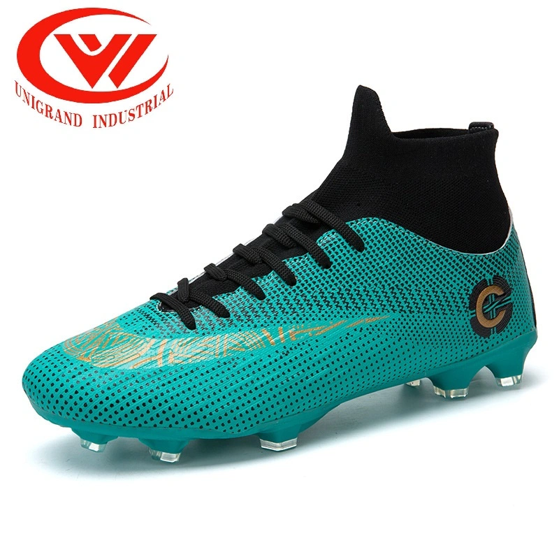 High Top Football Shoe Cover Foot Leather Top Spike Flat Training Shoes