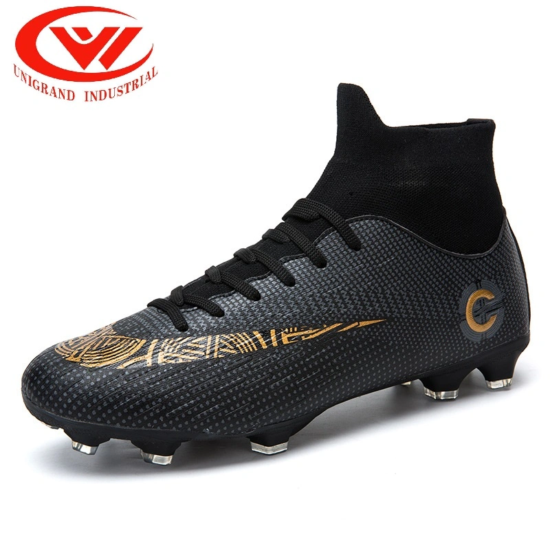 High Top Football Shoe Cover Foot Leather Top Spike Flat Training Shoes