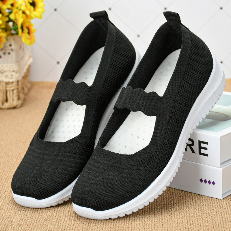 Fashion Spring and Summer Shallow Mouth Slip on Comfortable Breathable Upper Casual Mother Flat Shoes Athletic Sports Shoes Replica Sneakers