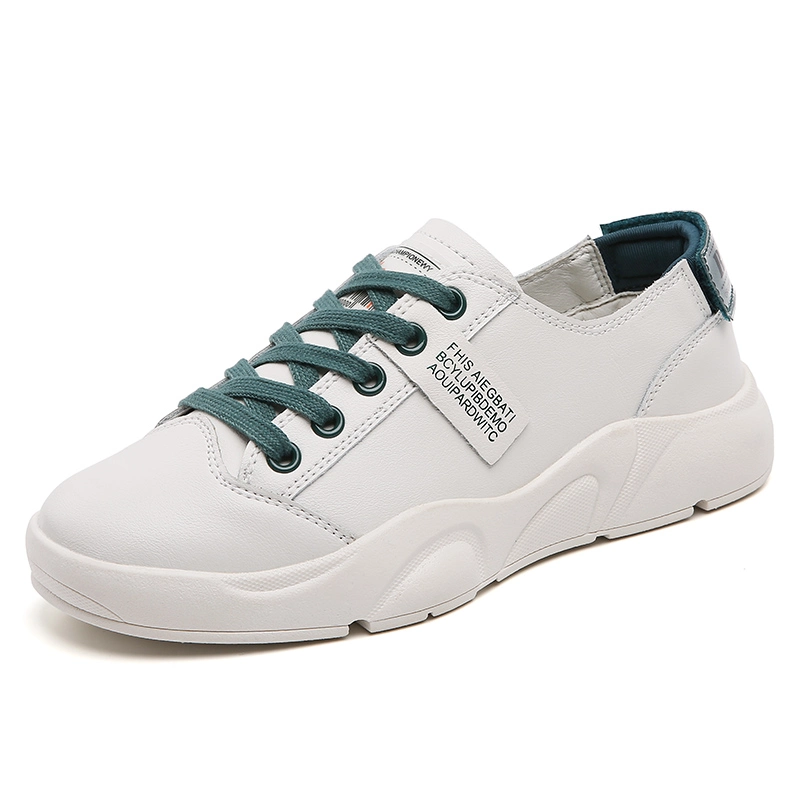 White Leather Sports Shoes Fashion Sneakers for Women Athletic Running Shoes