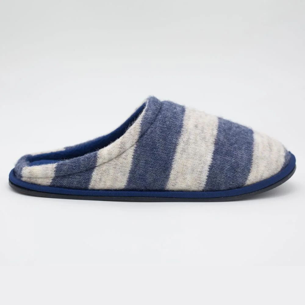 High Quality Soft Winter Mens Custom Stripe Knit Mule Slippers Shoes for Men