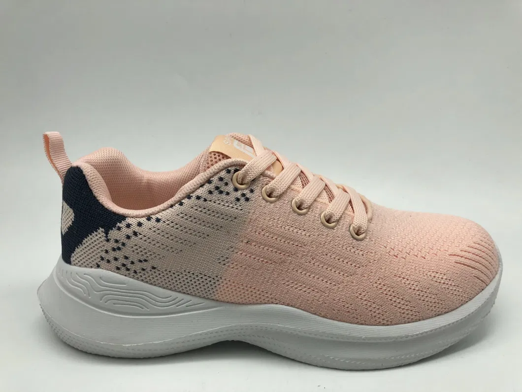 Lady Flyknit Upper Breathable Comfortable Sport Running Stock Shoes with 5 Colors