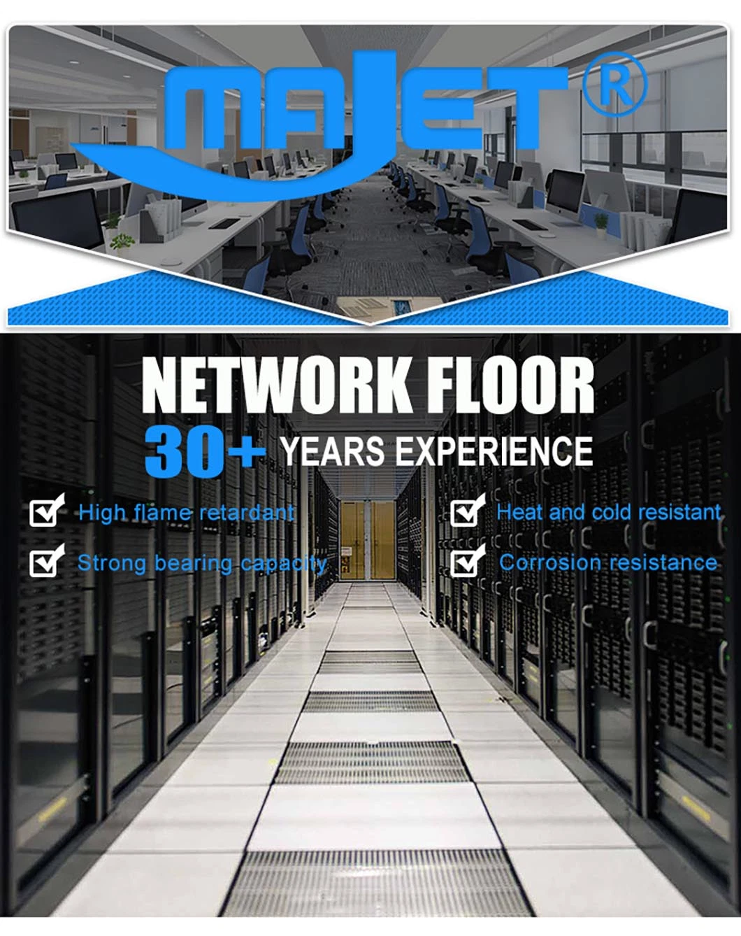 Bare Finish OA Network Raised Floor OA 600 Steel Net Raised Access Floor for Office Block