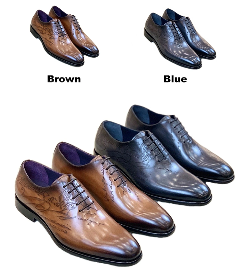 Factory Price Berluti Style Popular Men Lace-up Business Dress Formal Leather Casual Shoes