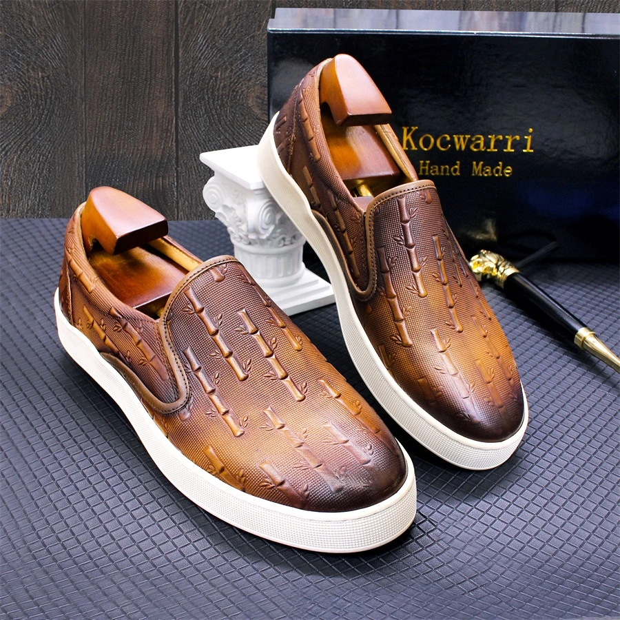 Custom Men&prime;s Leather Casual Shoes Lofer Shoes Soft Comfortable Footwear Outdoor Driving Men Elegant Flat Leather Shoes