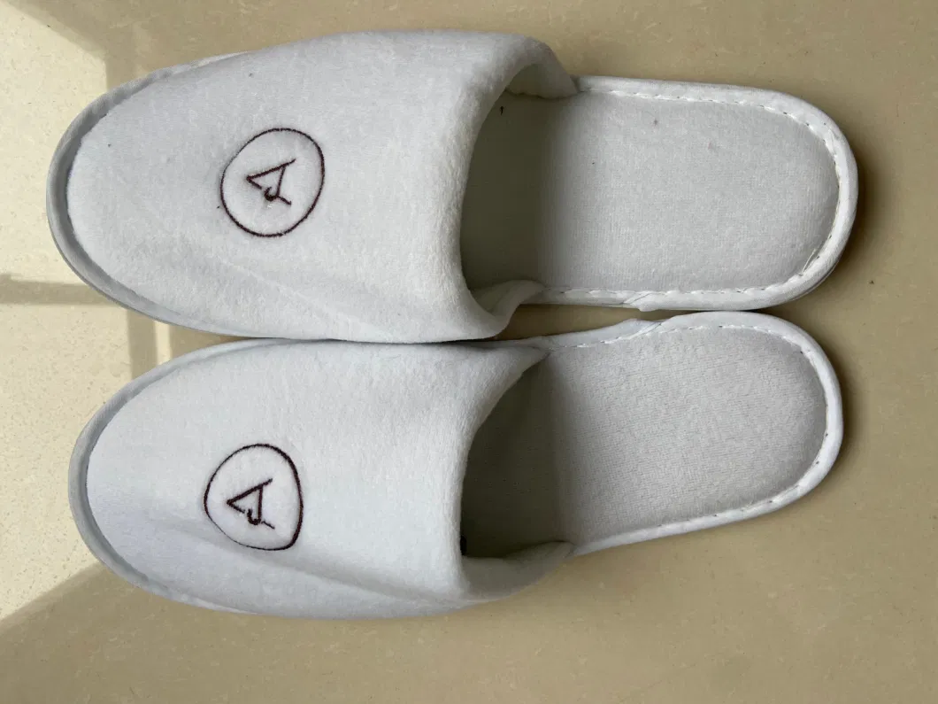 White Terry Towel Hotel Slippers Washable