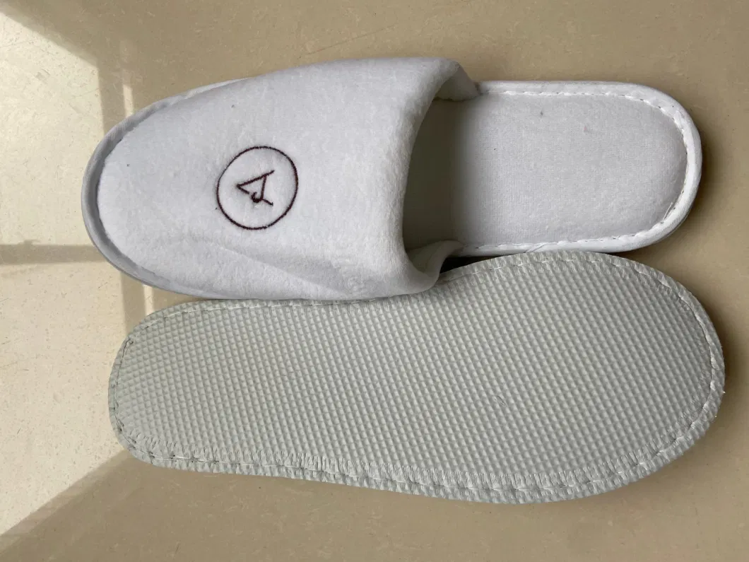 White Terry Towel Hotel Slippers Washable