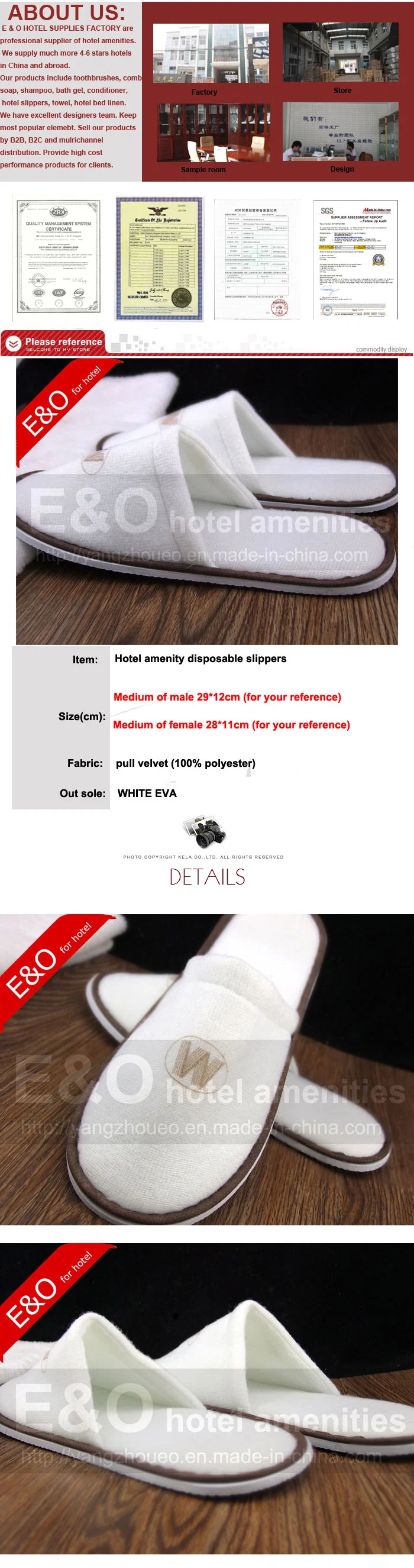 Hot Sale! Hotel Slippers / Adult and Kids EVA / Woven Hotel Slippers