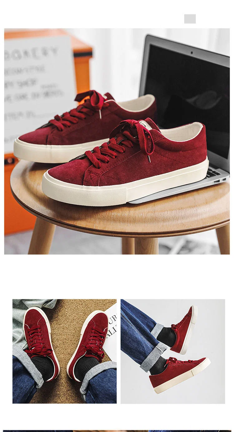 Suede Leather Skateboard Shoes Wholesale Customized Logo Canvas Shoes