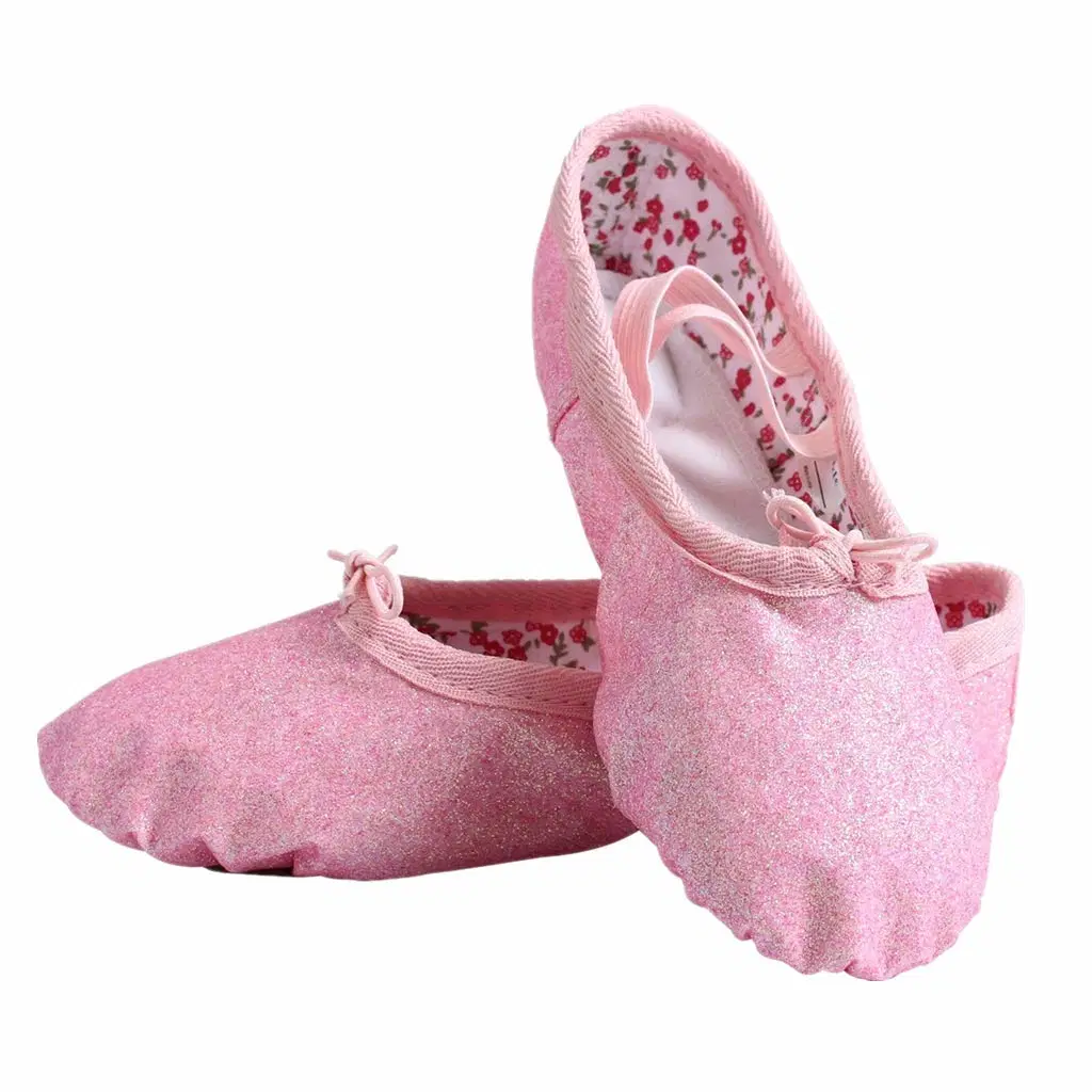 Ballet Shoes Split-Sole Slipper Flats Glitter Colors Ballet Dance Shoes