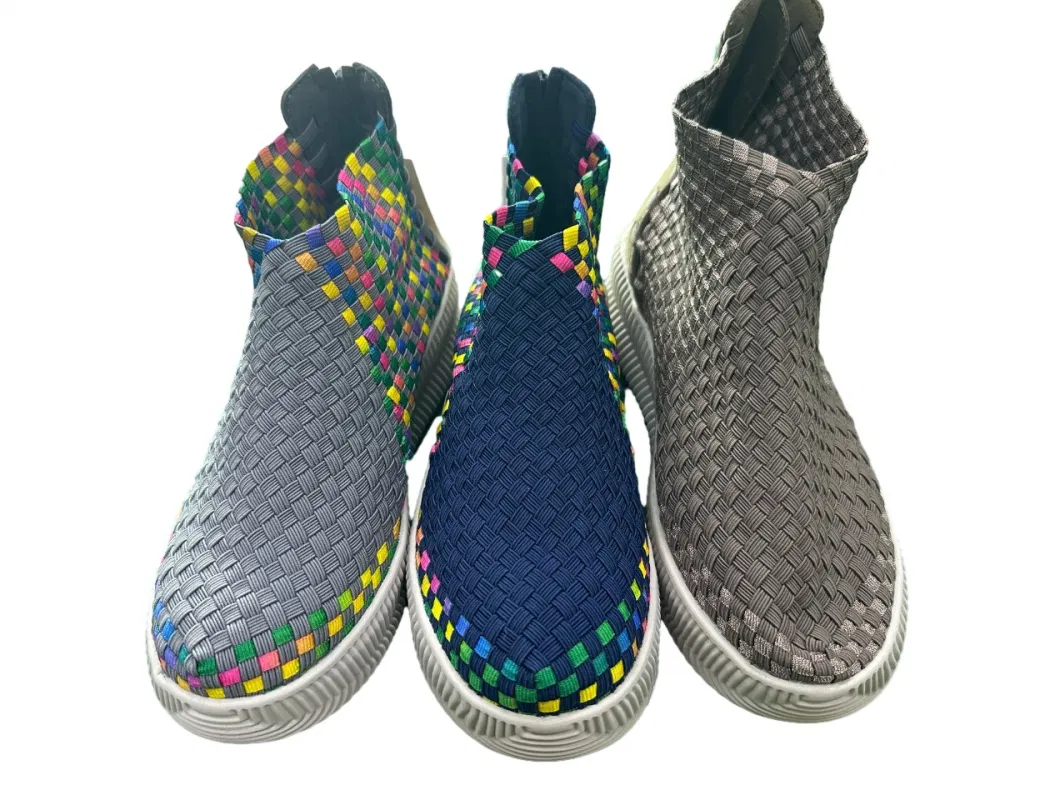 Flexible Travel Walking Casual Boots Handmade Woven Shoes for Women