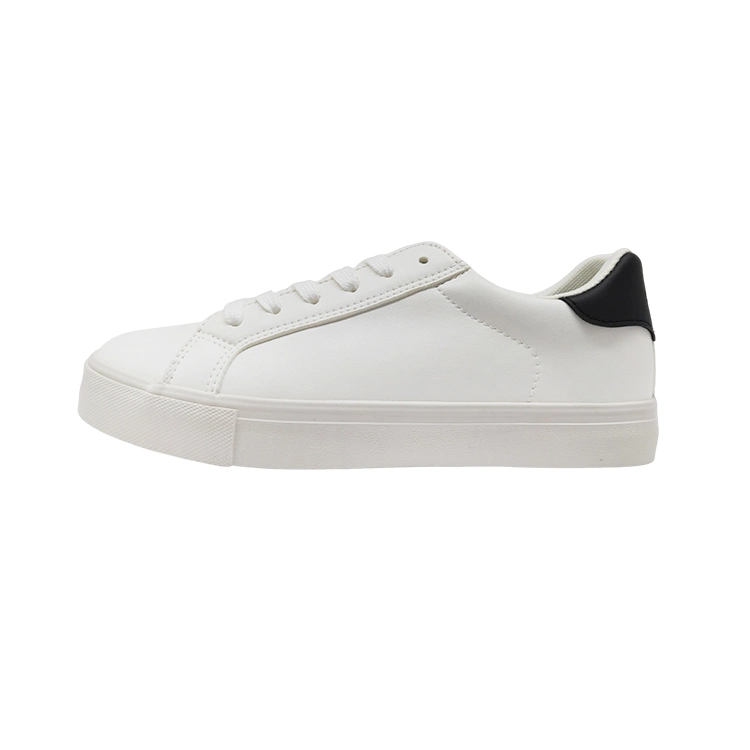 Cheap White Trainers Sport PU Upper Sole Trendy White Sneakers Vulcanized Shoes