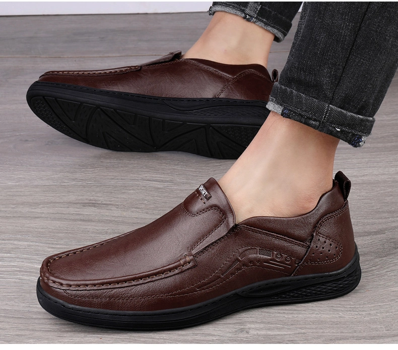 Zonxan Dropshipping Luxury British Style Men Dress Shoes Oxford Leather Men&prime; S Slip-on Shoes Big Size Office Shoes