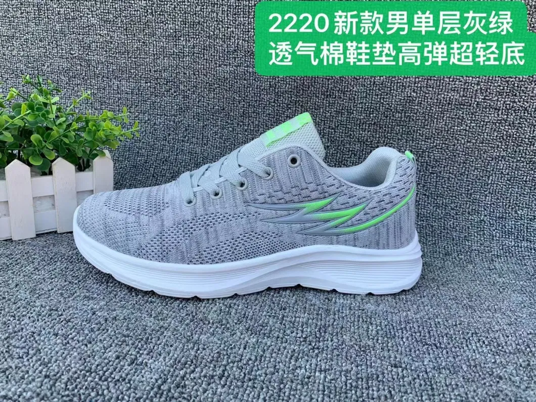 Wholesale Men Sports Casual Fashion Walking Climbing Gym Train Running School Footwear Latest Sneaker Leisure Comfort Breathale Flyknit Shoes for Male