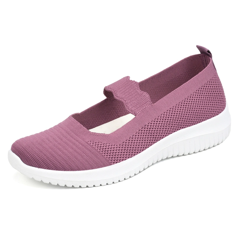 Fashion Spring and Summer Shallow Mouth Slip on Comfortable Breathable Upper Casual Mother Flat Shoes Athletic Sports Shoes Replica Sneakers