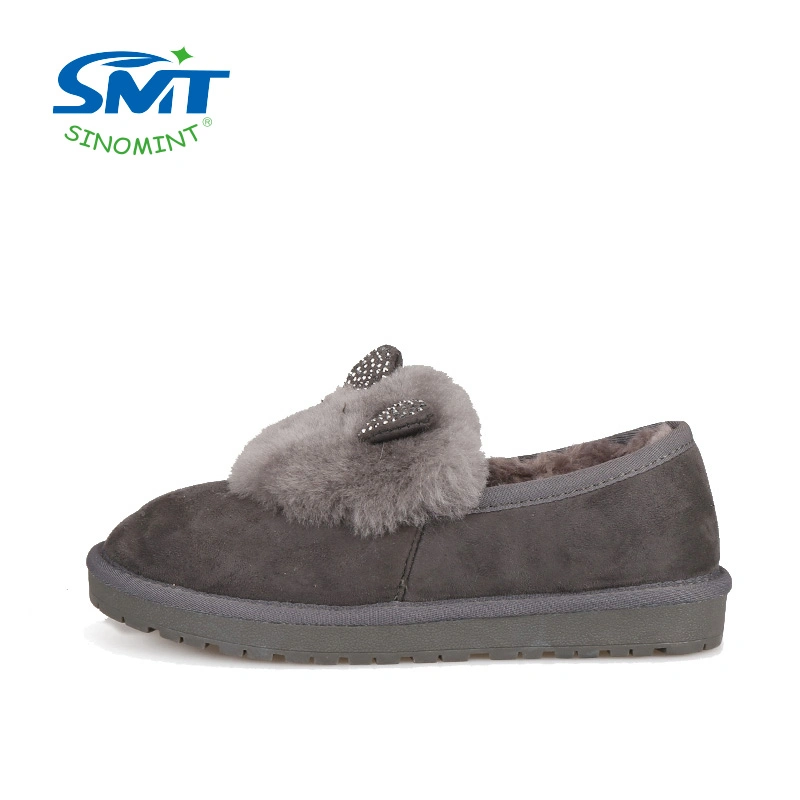 Winter Cute Warm Rabbit Ear Fur Loafer Women Casual Moccasin Shoes