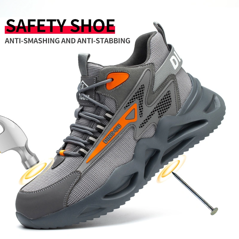 Newest Style Hot Sales Lightweight Breathable Steel Toe Work Shoes Anti-Smashing Construction Men Safety Shoes