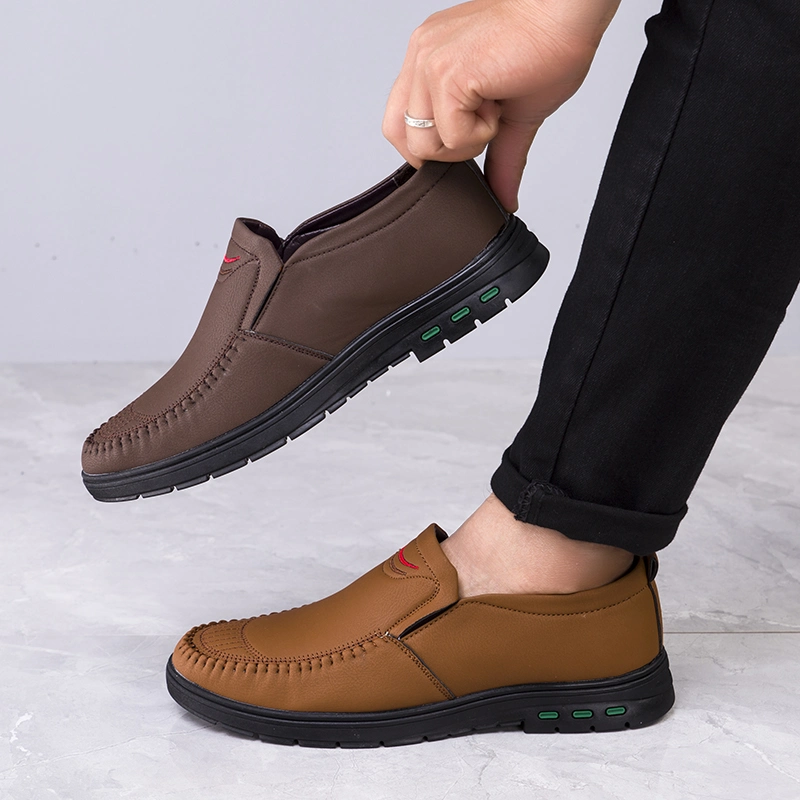 Men New Style PU Leather Lightweight Slip-on Breathable Shoes