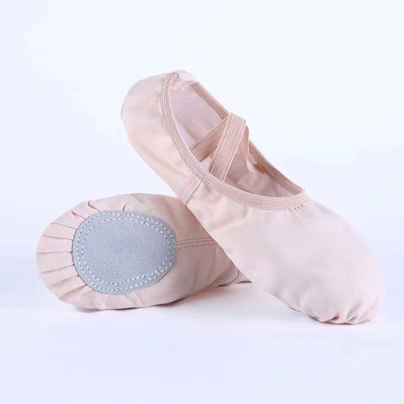 Factory Price Hot Sales Good Quality New Fashionable Dance Training Practice Round Toe Canvas Ballet Flat Shoes for Women Girls