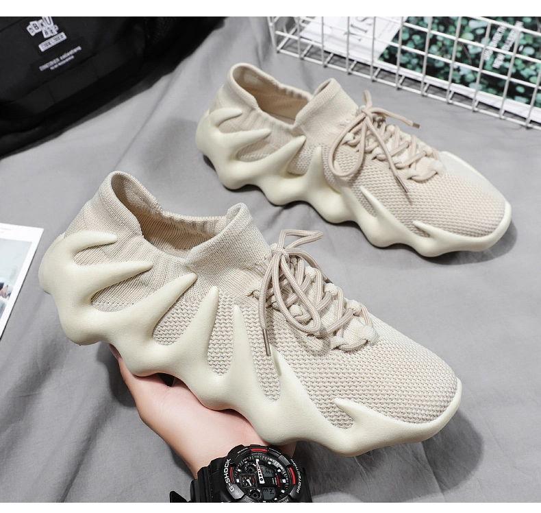 Wholesale Cheap Fashion Sneakers Women Net Cloth Sneakers Men&prime;s Knit Casual Sports Shoes Sneaker Walking Style Shoes