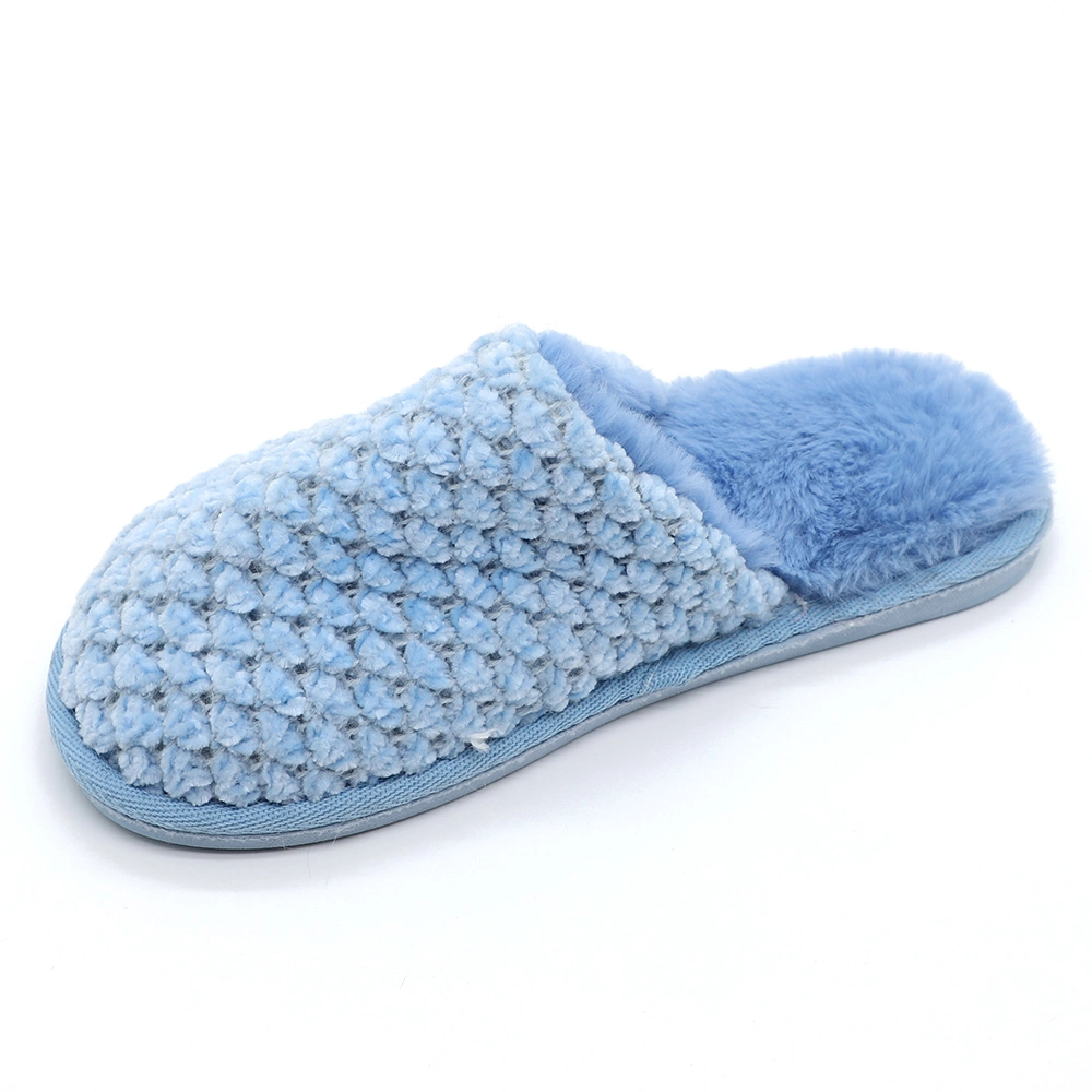 Sherpa Soft Fur Soft Sole Indoor Use Chunky Knit Women Mules Slippers