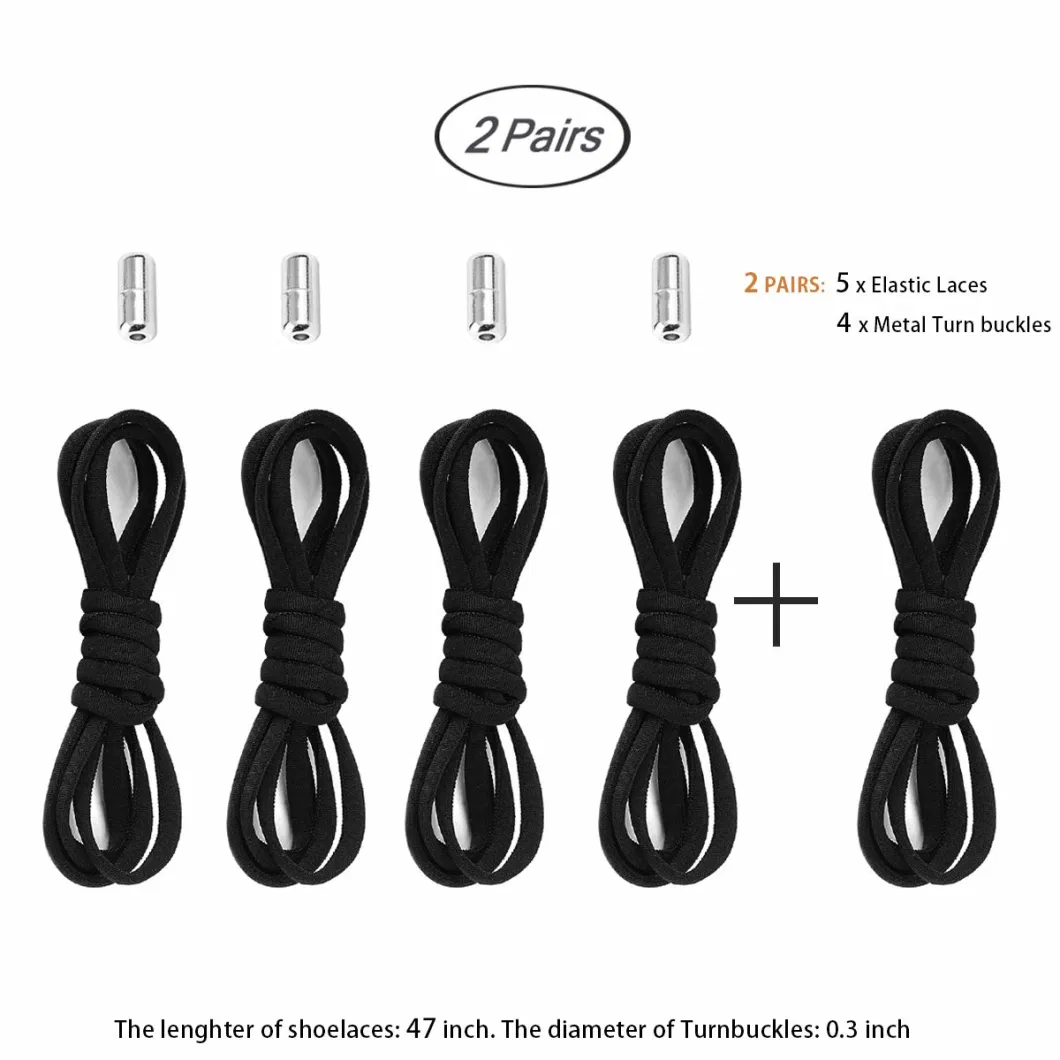 Elastic No Tie Shoe Laces for Adults, Kids, Elderly, System with Elastic Shoe Laces