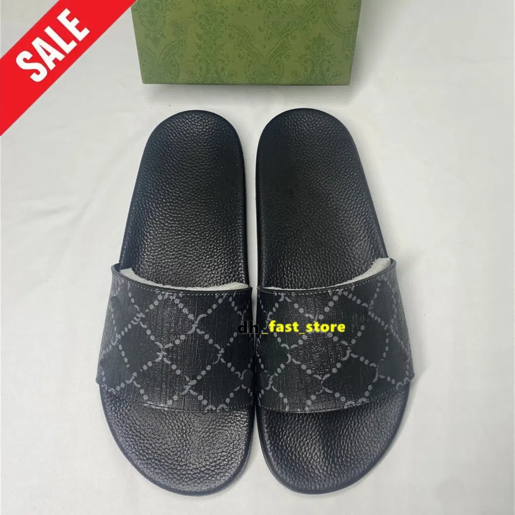 Designer Sandals Floral Slippers for Men Women Summer Room Beach Flatssandale Gear Sole Rubber Leather Brocade Slippers Luxury Claquette Mules Pantoufle